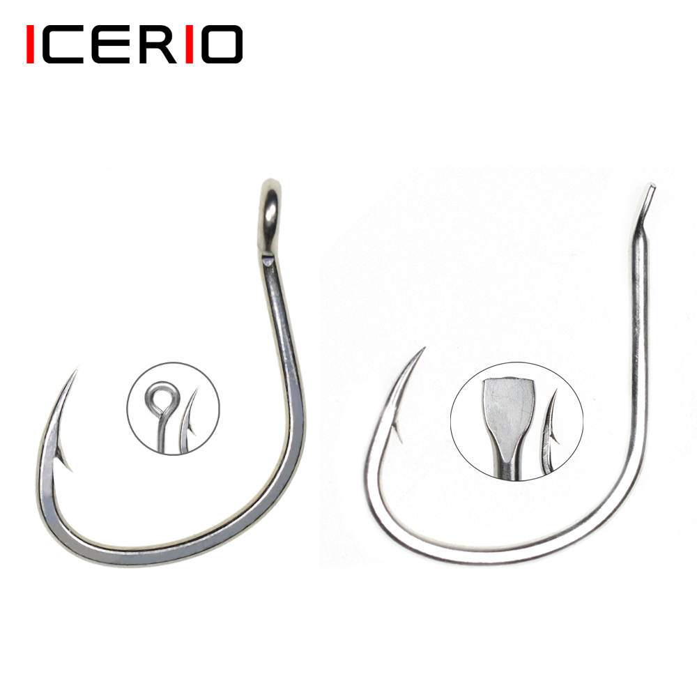 Fishing Hook Barbless - ICERIO 10 قطعة ماتي القصدير طلاء