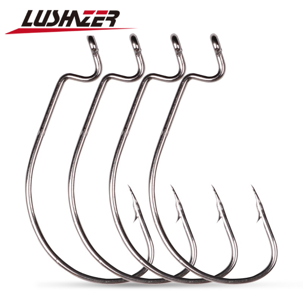 LUSHAZER 10 قطعة/الوحدة الكربو - مراجعة Fishing Hook Barbless وسعره